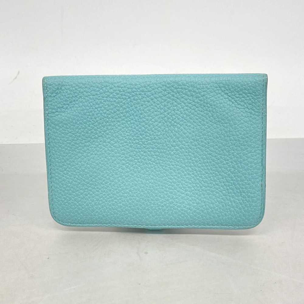 Hermes Dogon Compact Togo Leather Wallet/Coin Case, Blue Saint-Cyr, X Stamp, ... - Picture 8 of 8